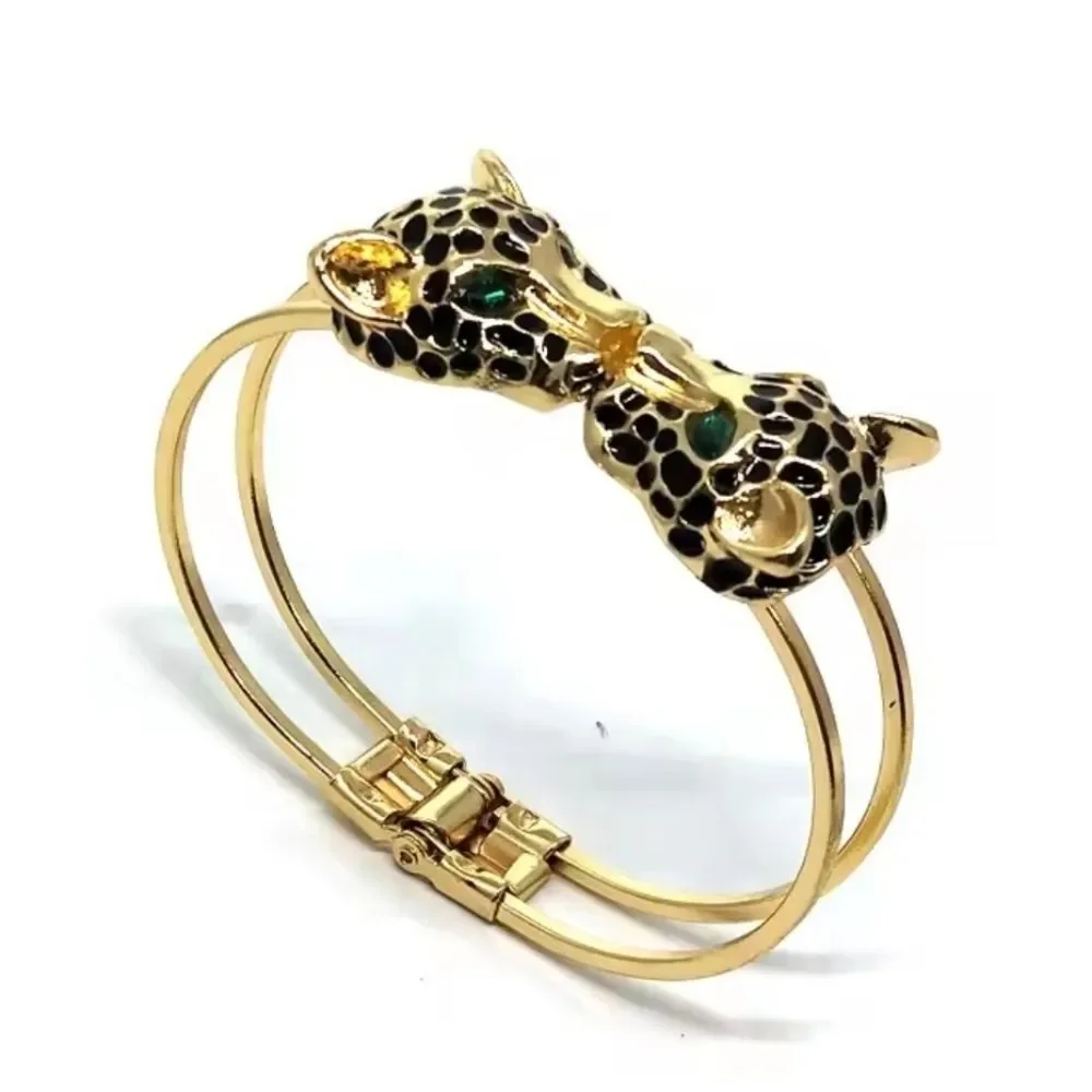 Double Head Jaguar Bangle Bracelet